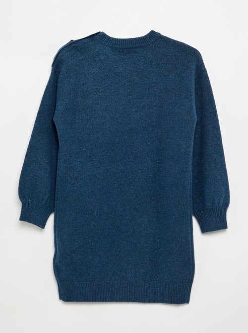Abito in maglia a maniche lunghe e collo con bottoni - Kiabi