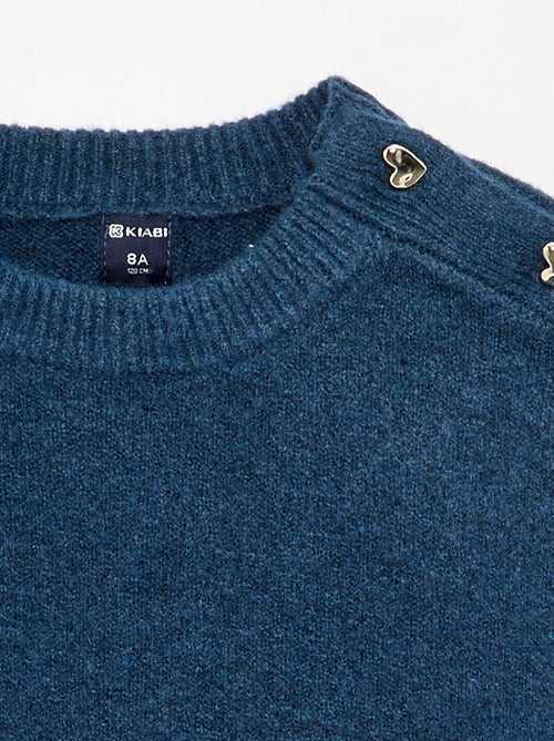 Abito in maglia a maniche lunghe e collo con bottoni - Kiabi
