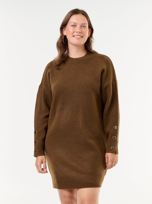 Abito in maglia con maniche abbottonate - Kiabi