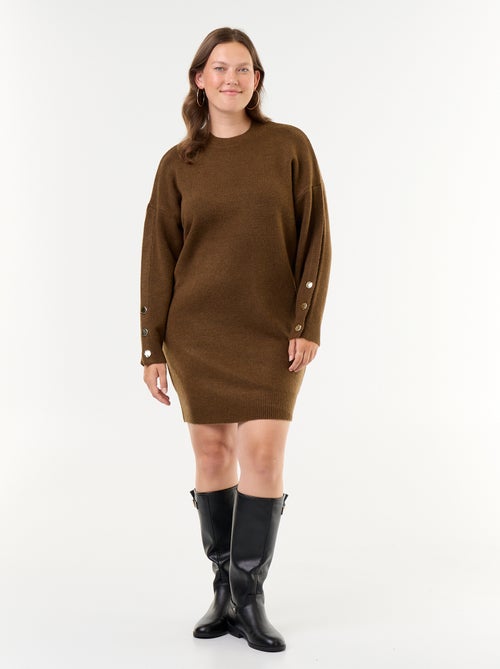 Abito in maglia con maniche abbottonate - Kiabi