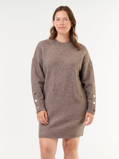 Abito in maglia con maniche abbottonate - Kiabi