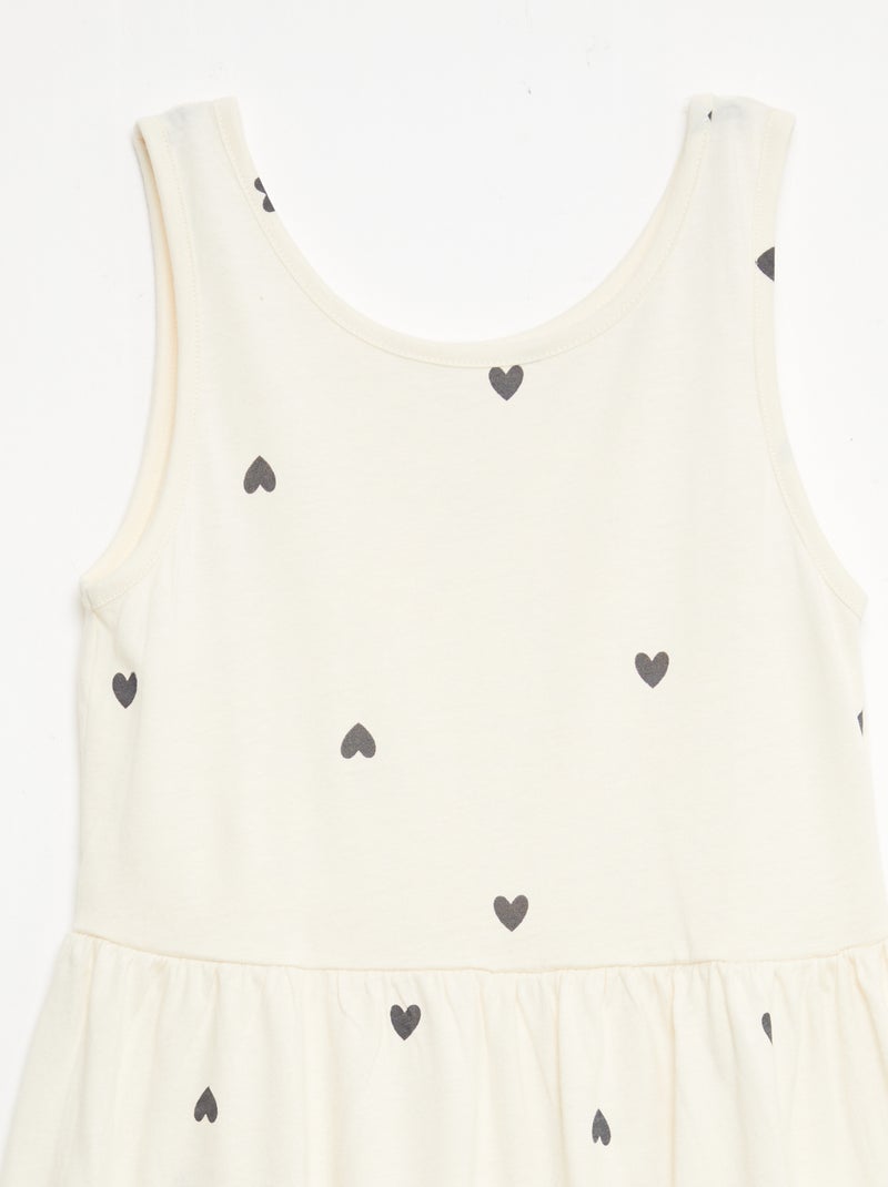 Abito in maglia leggera e sottile con spalline sottili e motivo all-over in cotone Beige - Kiabi