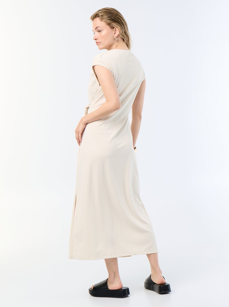 Abito lungo da annodare Beige - Kiabi