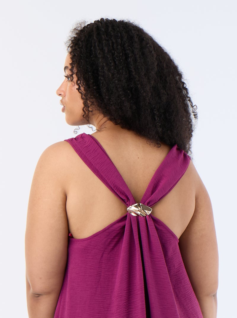 Abito lungo goffrato con gioiello dorato Viola - Kiabi
