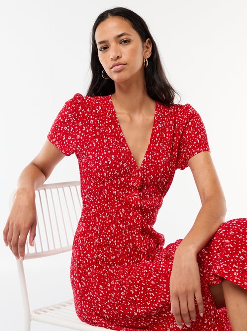 Abito lungo stampato all-over fine - Kiabi