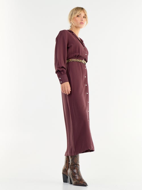 Abito lungo taglio camicia - Kiabi