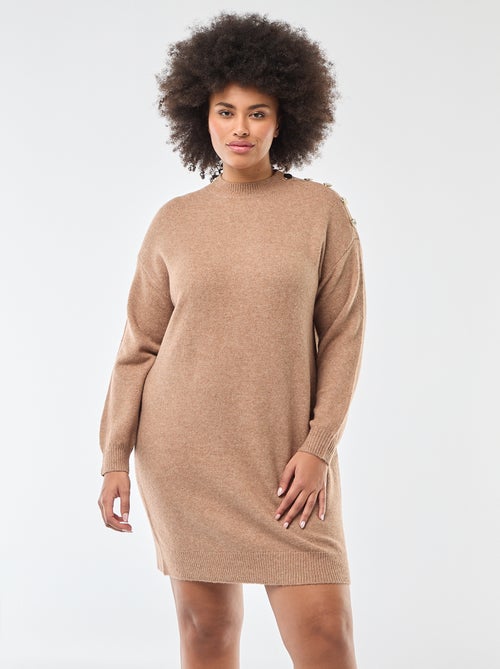 Abito maglia con bottoni decorativi sulla spalla - Kiabi
