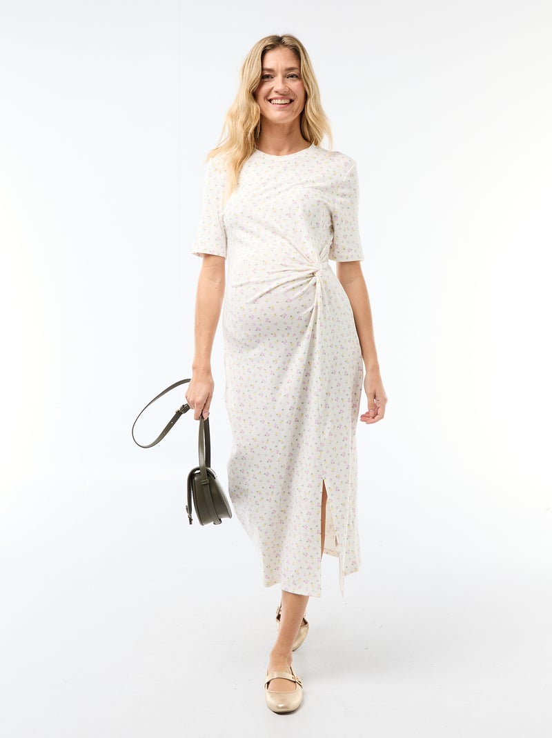 Abito premaman con dettaglio twist sul davanti Beige - Kiabi