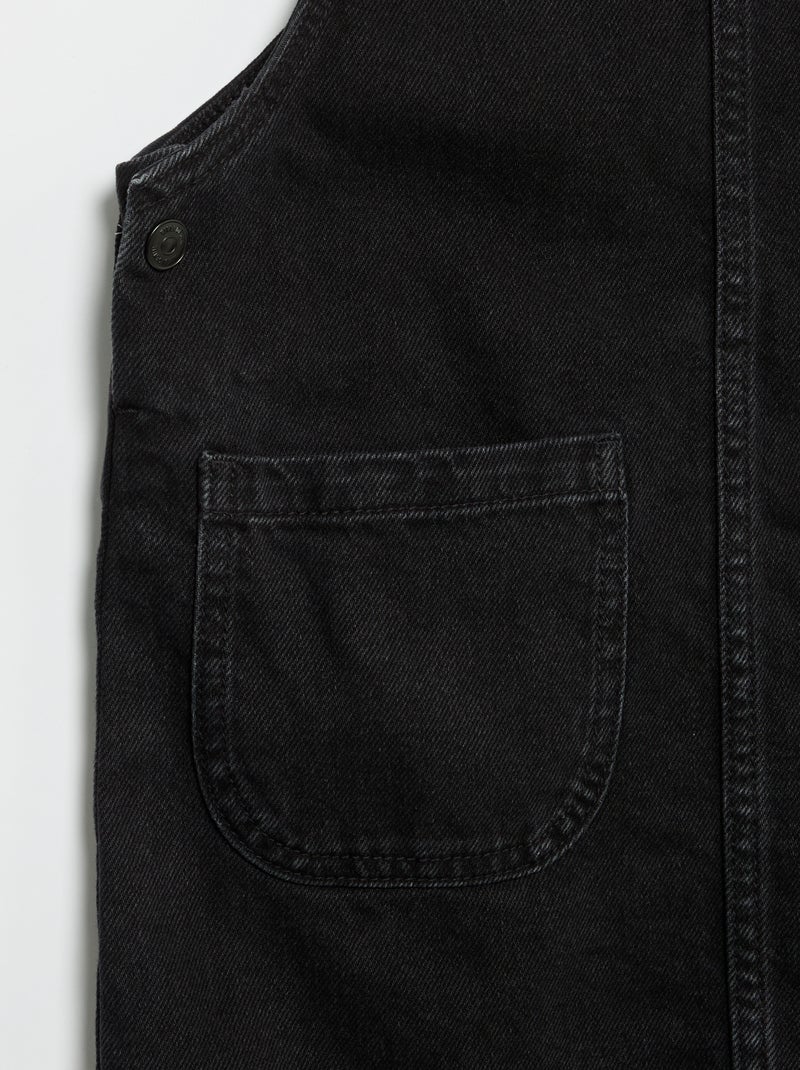 Abito salopette in denim con 2 tasche applicate Nero - Kiabi