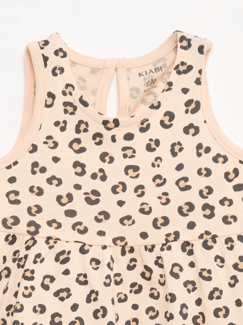 Abito senza maniche con messaggio Beige - Kiabi