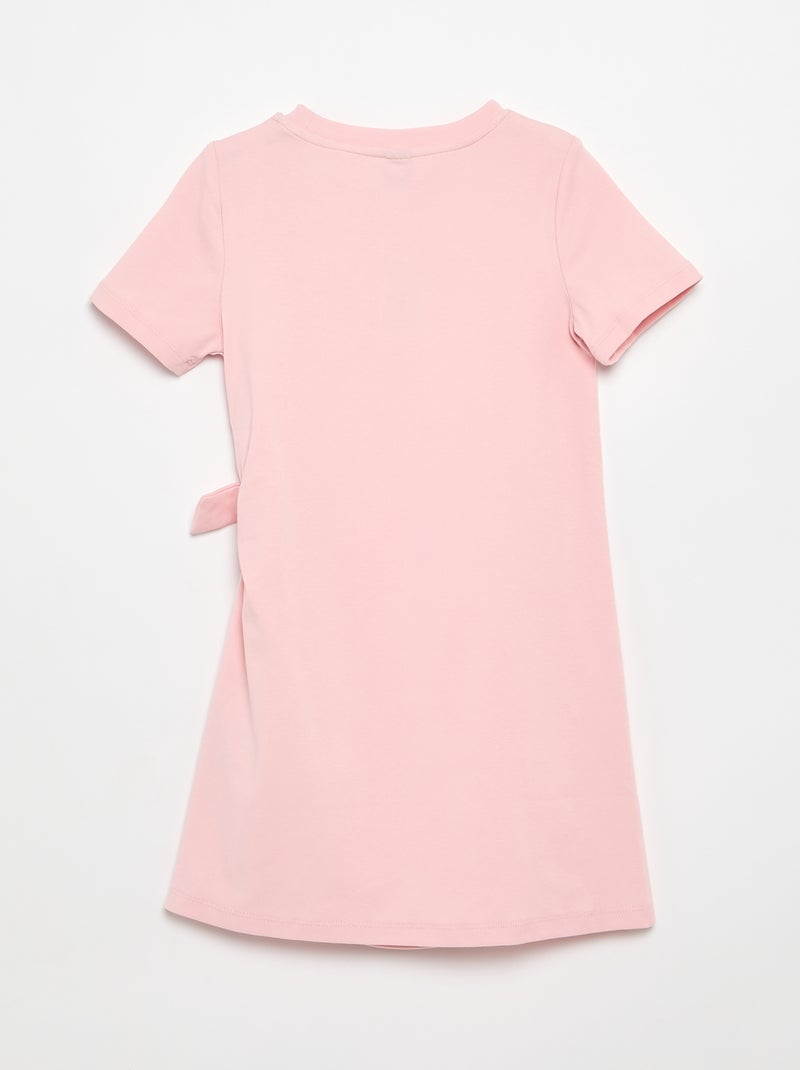 Abito t-shirt con nodo laterale Rosa - Kiabi