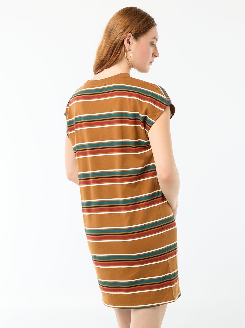 Abito T-shirt corto a maniche corte Marrone - Kiabi