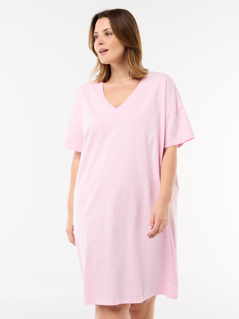 Abito T-shirt corto a maniche corte Rosa - Kiabi