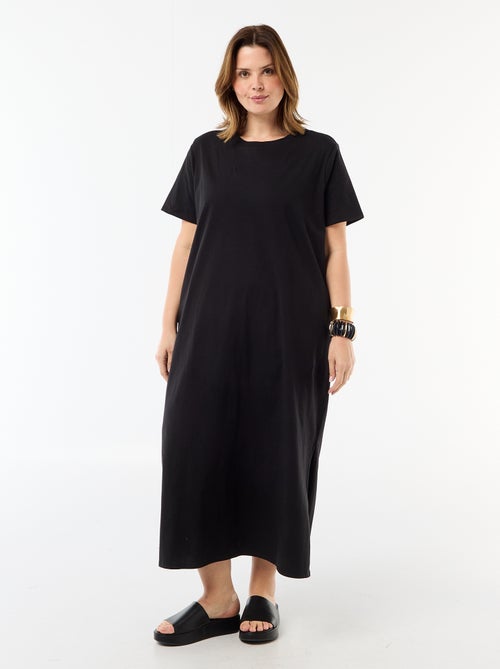 Abito t-shirt lungo tinta unita - Kiabi
