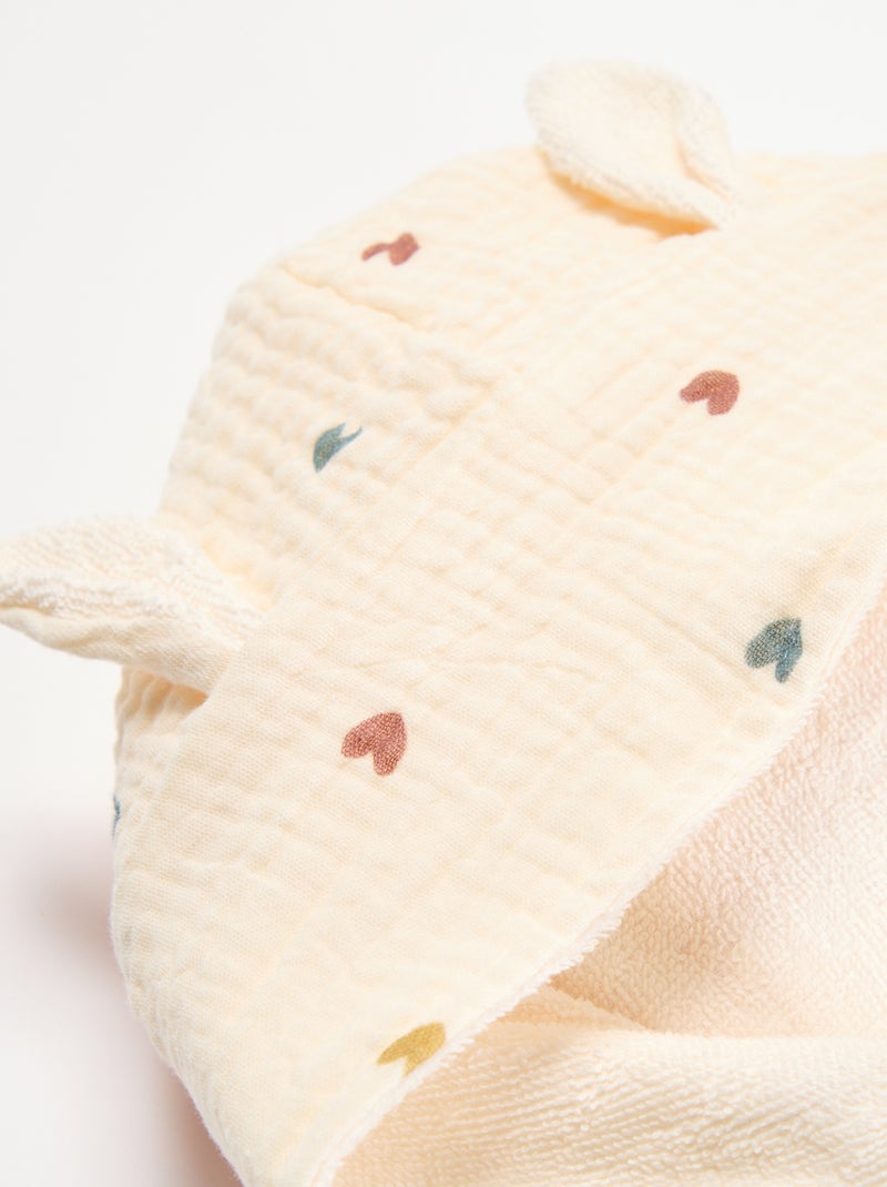 Accappatoio in spugna e garza di cotone - Kiabi Home Beige - Kiabi