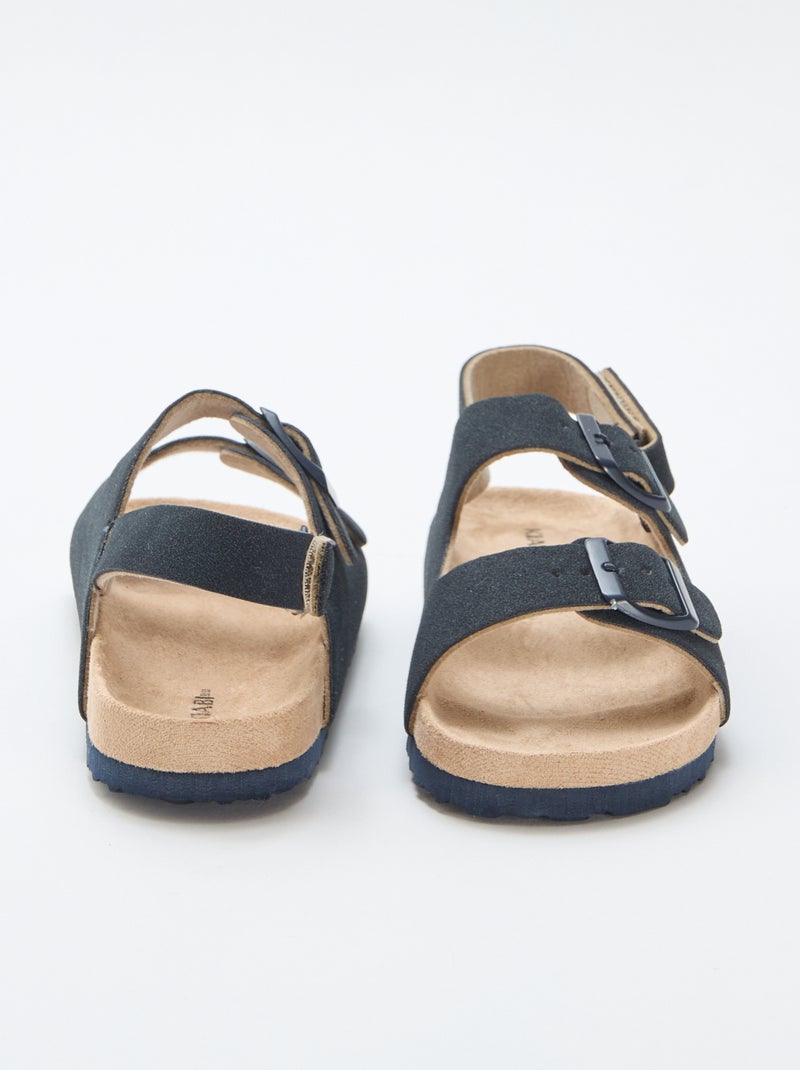 Adjustable Faux Suede Flat Sandals Blue - Kiabi