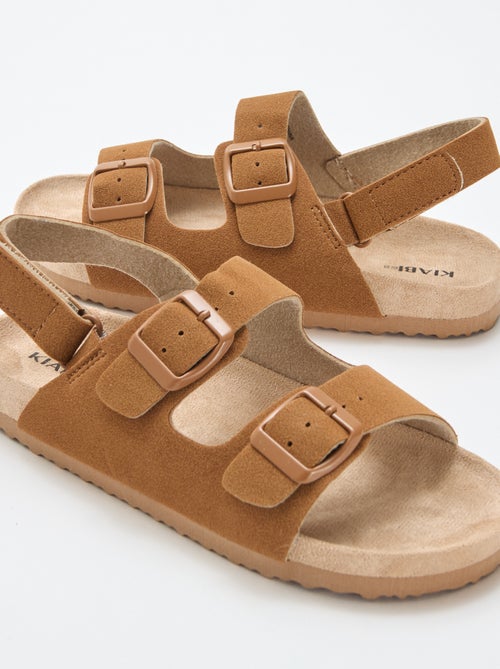 Adjustable Faux Suede Flat Sandals - Kiabi