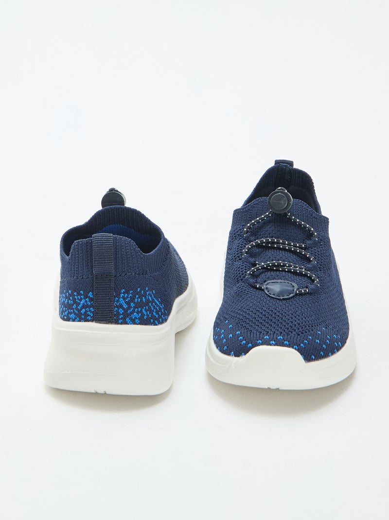 Adjustable Flyknit Sneakers with Stopper Blue - Kiabi