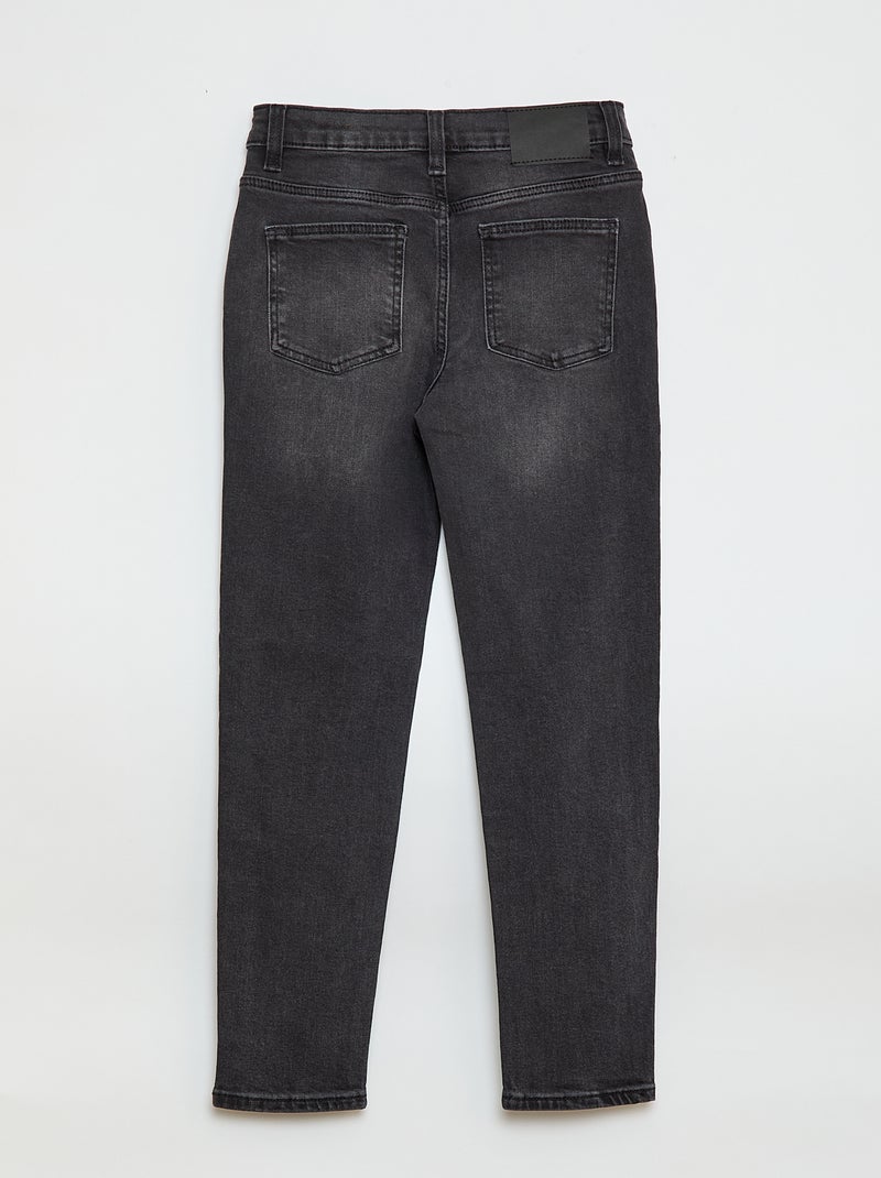 Adjustable waist slim-fit jeans BLACK - Kiabi