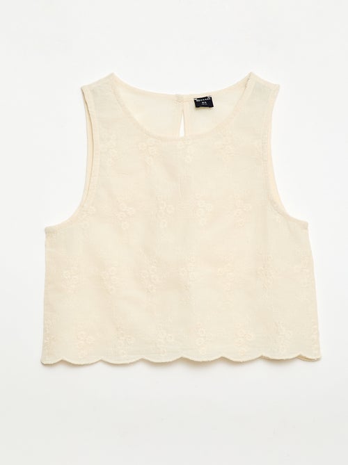 All-Over Embroidered Sleeveless Top - Kiabi