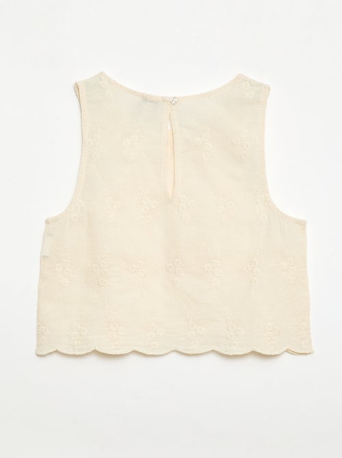 All-Over Embroidered Sleeveless Top - Kiabi