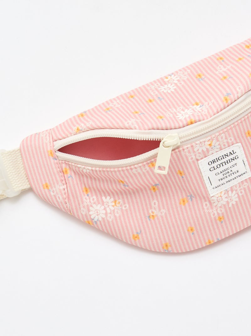 All-over floral print cotton fanny pack Pink - Kiabi