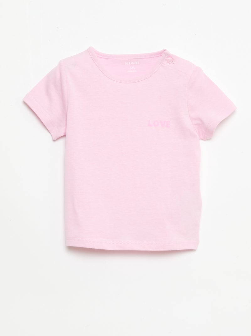 All-Over Outfit T-Shirt + Shorts Pink - Kiabi