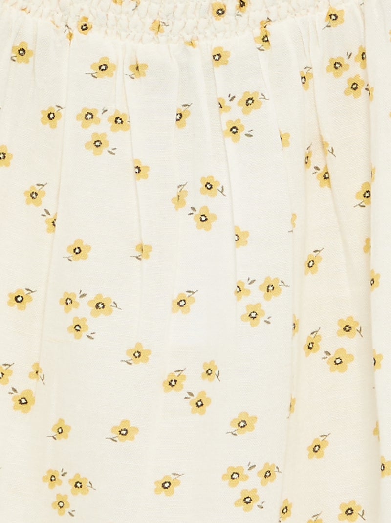All-over print dress with thin straps Beige - Kiabi