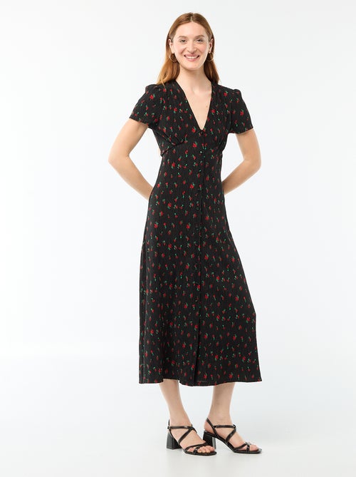 All-Over Print Fine Knit Maxi Dress - Kiabi