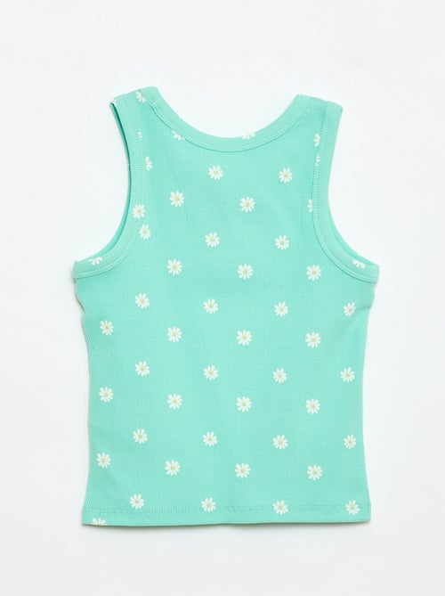 All-Over Ribbed Cotton Tank Top - Kiabi