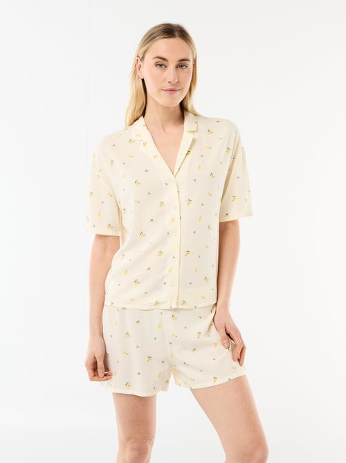 All-Over Striped Pajama Set: Top + Shorts - Kiabi