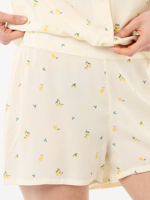 All-Over Striped Pajama Set: Top + Shorts - Kiabi