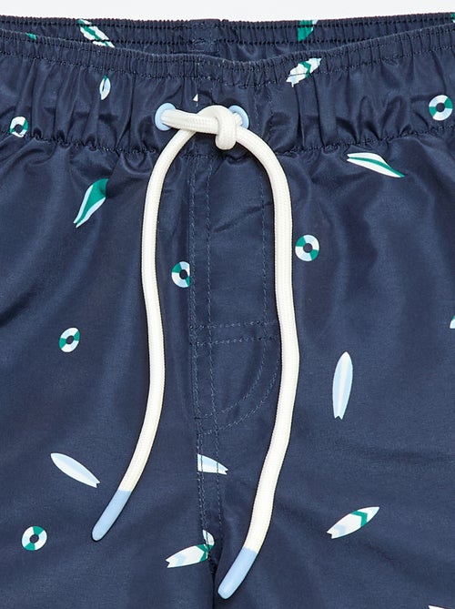 All-Over 'Surf' Print Swim Bermuda Shorts - Kiabi