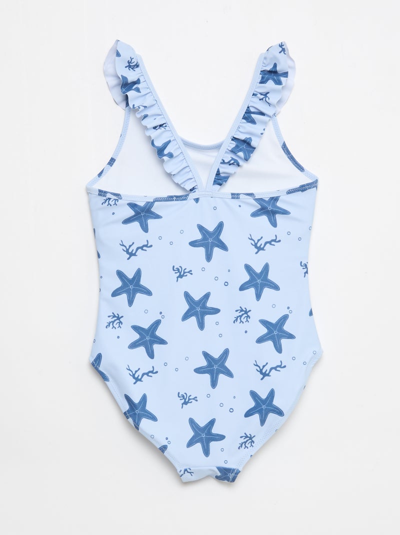 All-Over Tropical Print Swimsuit Blue - Kiabi