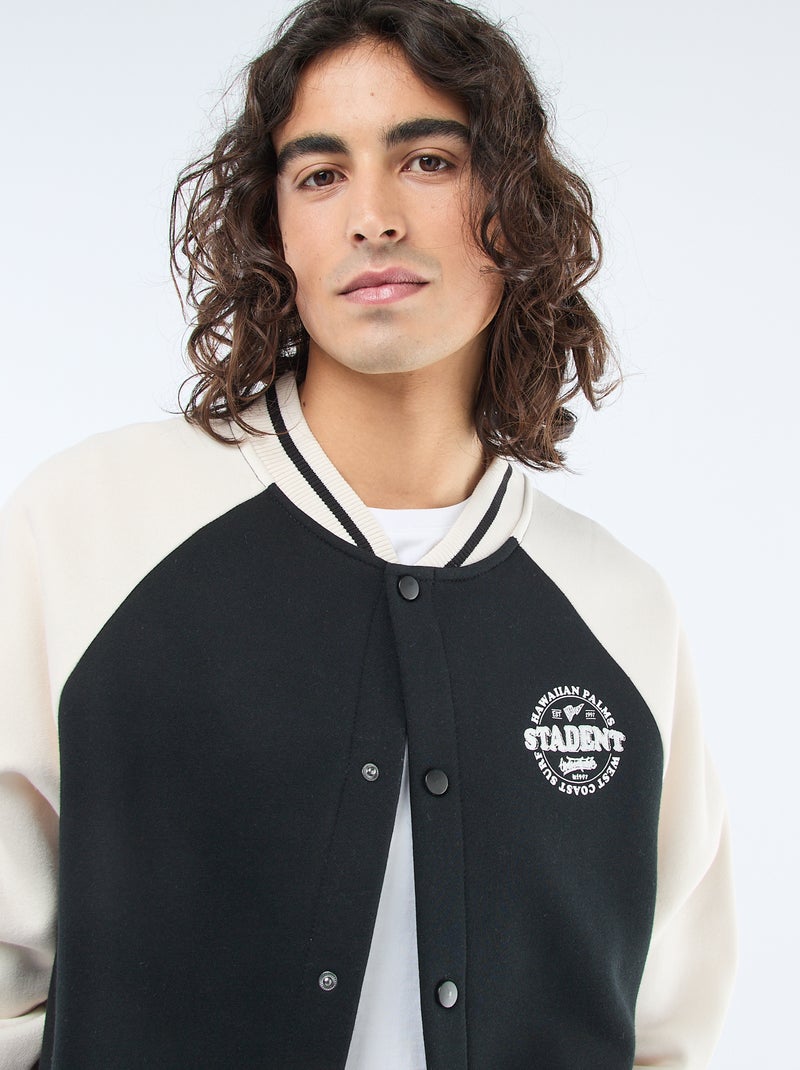 Amerikanisch inspirierte Sweatjacke Schwarz/Weiß - Kiabi