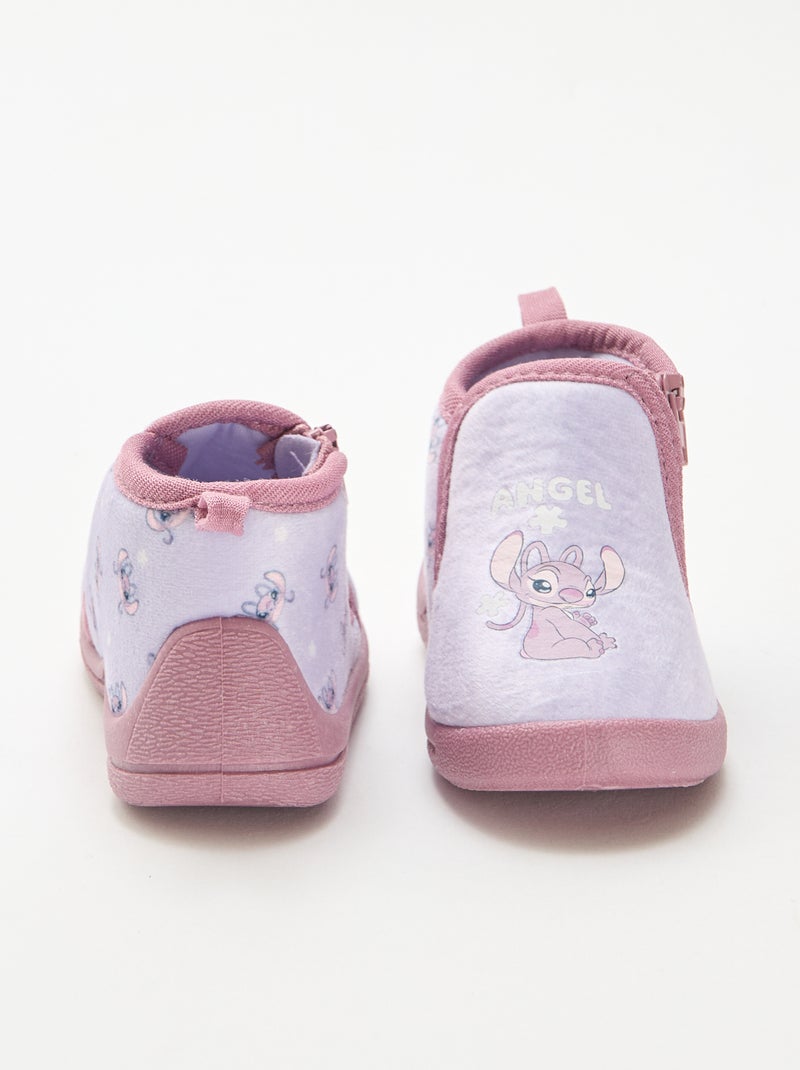 "Angel" "Stitch" Zipped Slippers Pink - Kiabi
