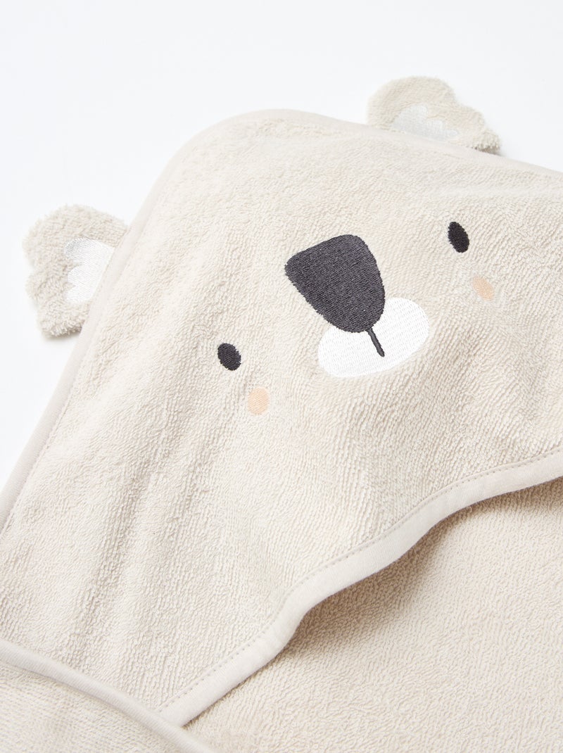 Animal Ear Terry Bath Cape Grey - Kiabi