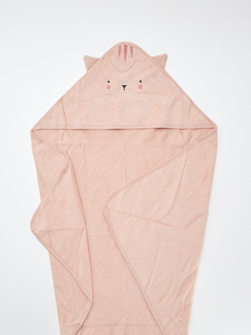 Animal Ear Terry Bath Cape PINK - Kiabi