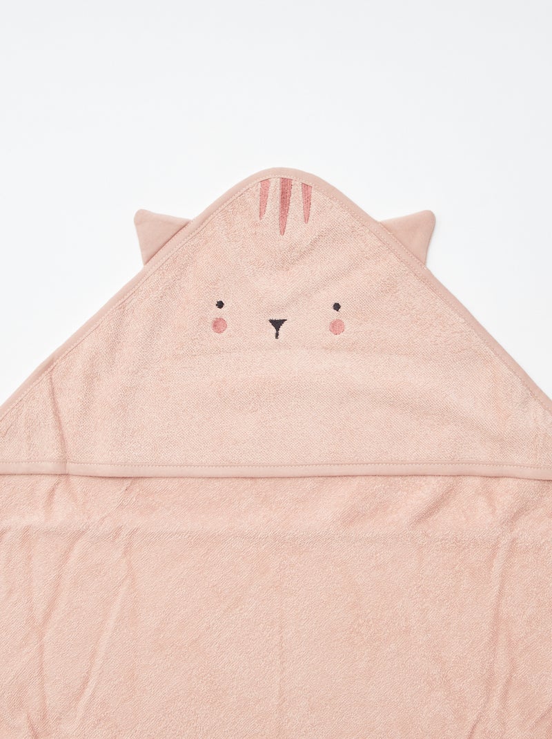 Animal Ear Terry Bath Cape PINK - Kiabi