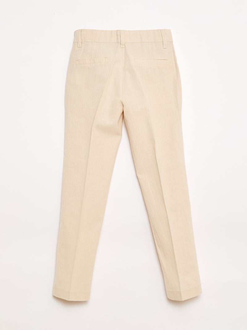 Anzughose aus Leinenmischgewebe Beige - Kiabi