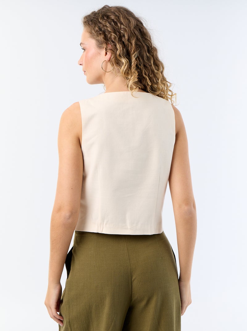 Ärmellose Anzugweste Beige - Kiabi