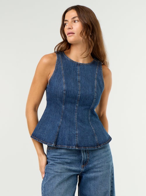 Ärmellose Jeansbluse - Kiabi