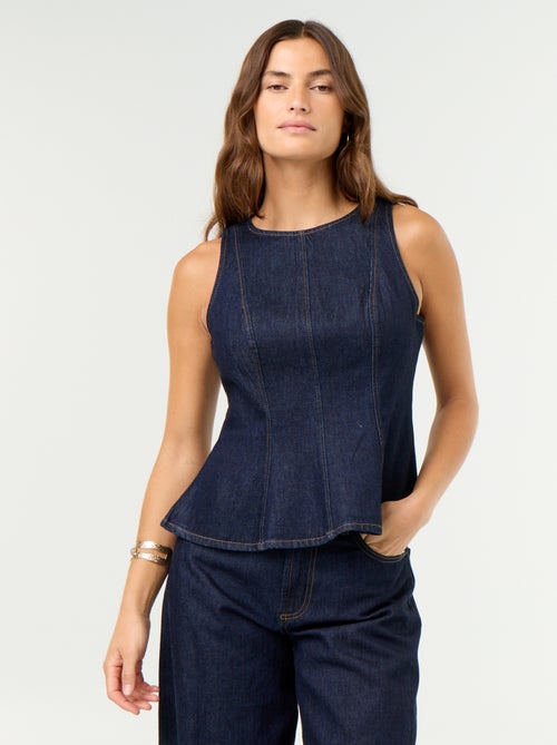 Ärmellose Jeansbluse - Kiabi