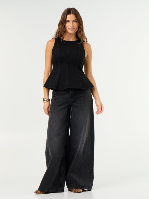 Ärmellose Jeansbluse - Kiabi
