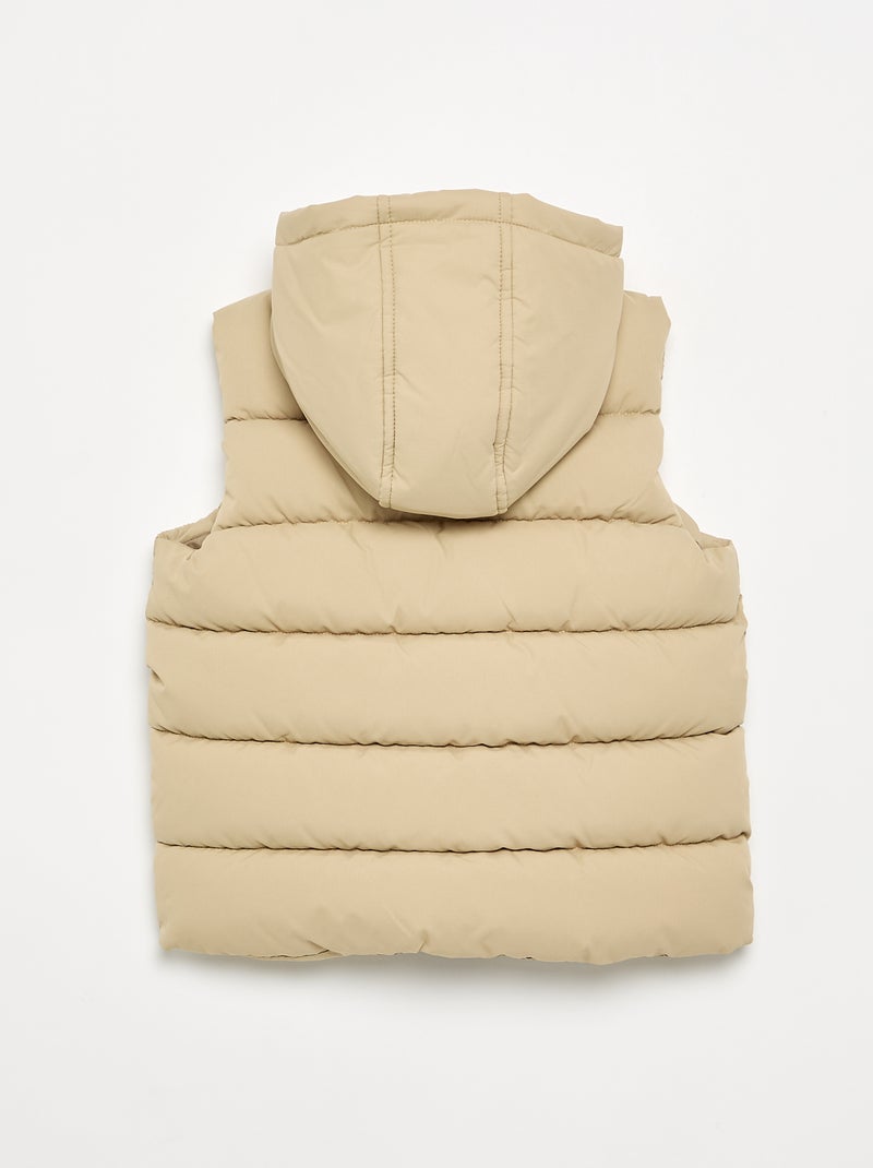 Ärmellose Kapuzen-Steppweste Beige - Kiabi