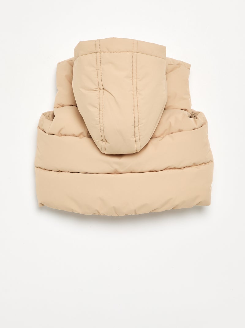 Ärmellose Steppweste mit Kapuze Beige - Kiabi