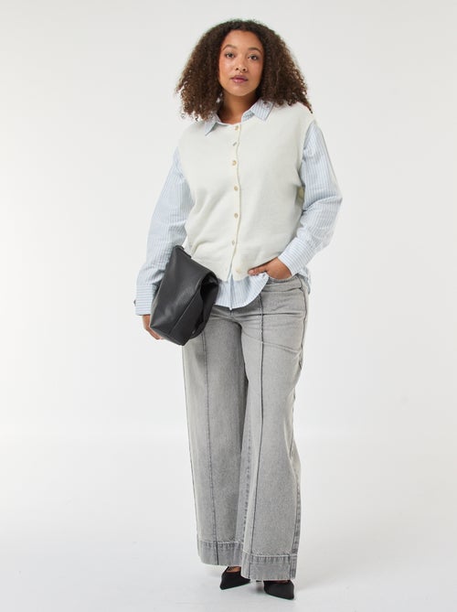 Ärmellose Strickjacke mit Knöpfen - Kiabi