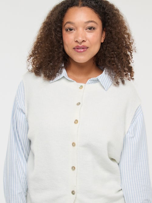 Ärmellose Strickjacke mit Knöpfen - Kiabi