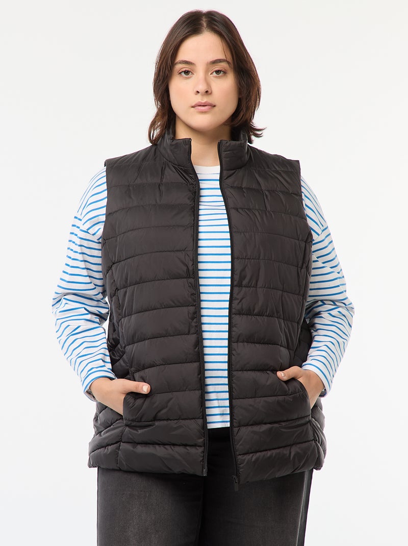 Ärmellose wasserabweisende Steppweste Schwarz - Kiabi