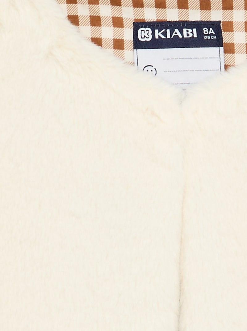 Ärmellose Weste aus Kunstfell Beige - Kiabi